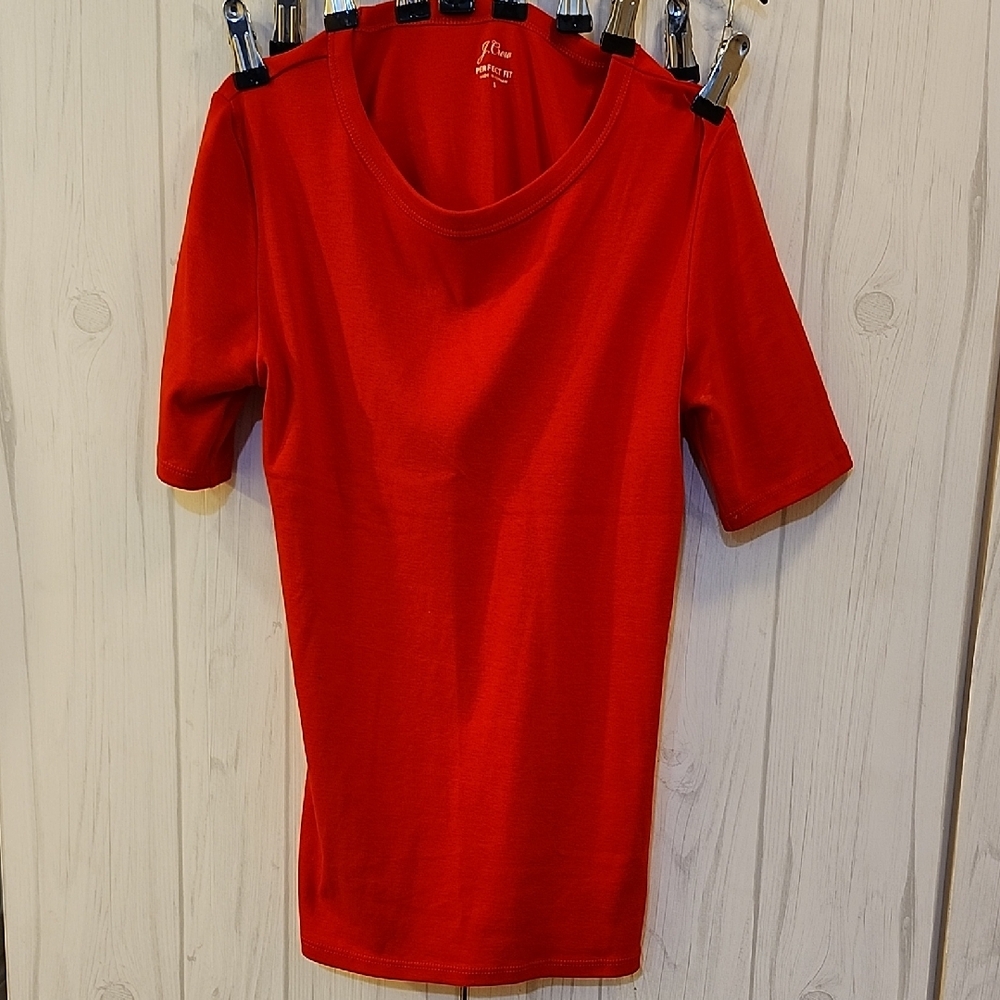 J. Crew Vibrant Red Short Sleeve Tee